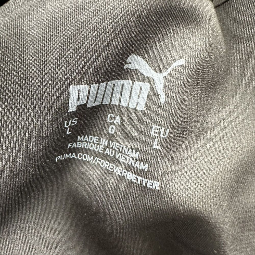 Puma Sports Bra Sz Large Mid Impact Fashion Luxe Ellavate Black Mesh Athleisure - Picture 5 of 10